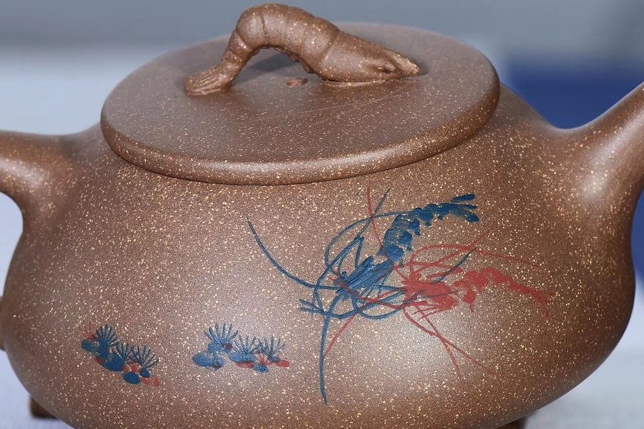 戚志君作品 虾趣石瓢