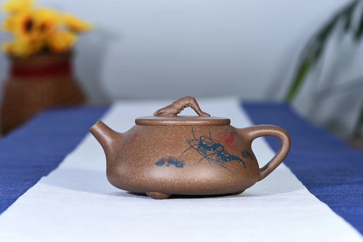 戚志君作品 虾趣石瓢