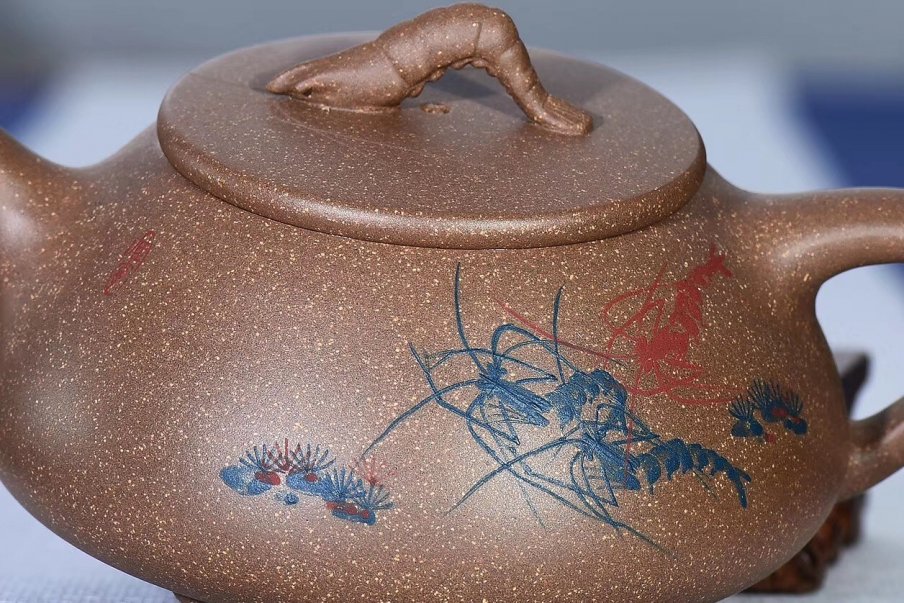 戚志君作品 虾趣石瓢