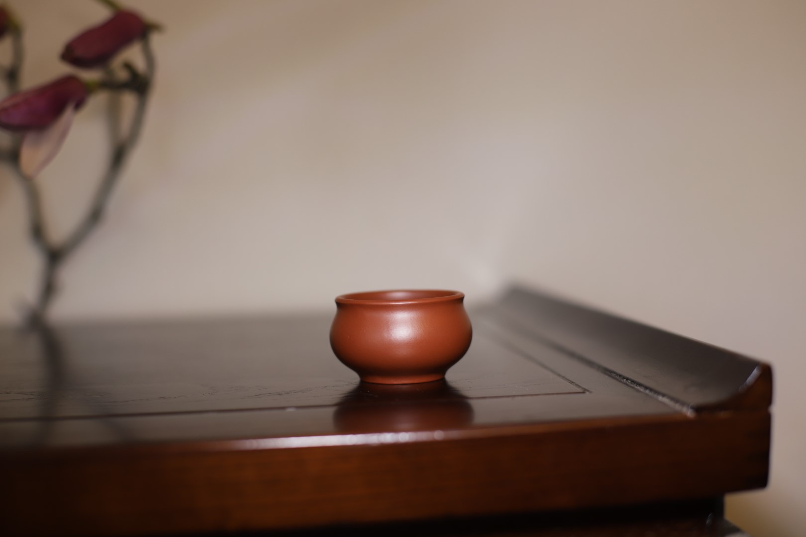 中国宜兴作品 大红袍品茗杯