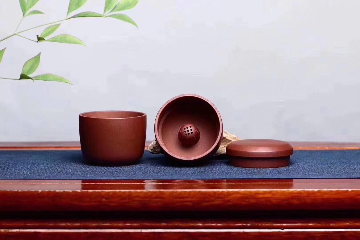 悠然紫砂作品 紫砂快客杯