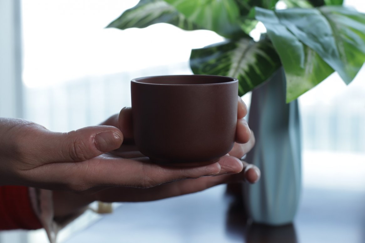 悠然紫砂作品 紫砂快客杯