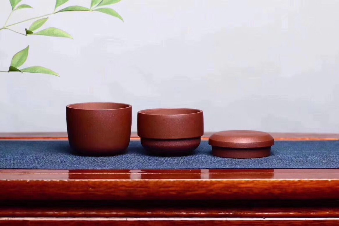 悠然紫砂作品 紫砂快客杯