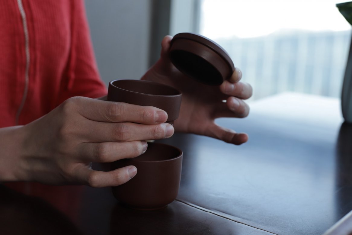 悠然紫砂作品 紫砂快客杯