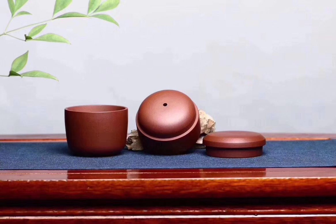 悠然紫砂作品 紫砂快客杯