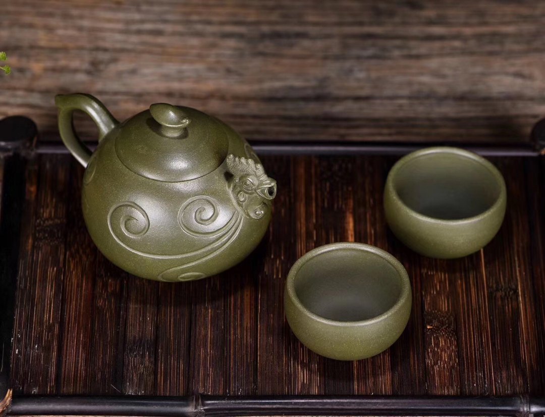 朱鸿钧作品 凤舞新铭茶具