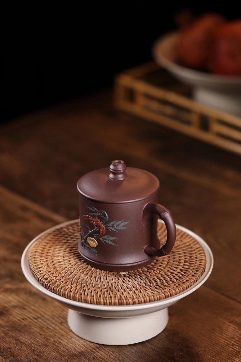 戚志君作品 雀竹杯