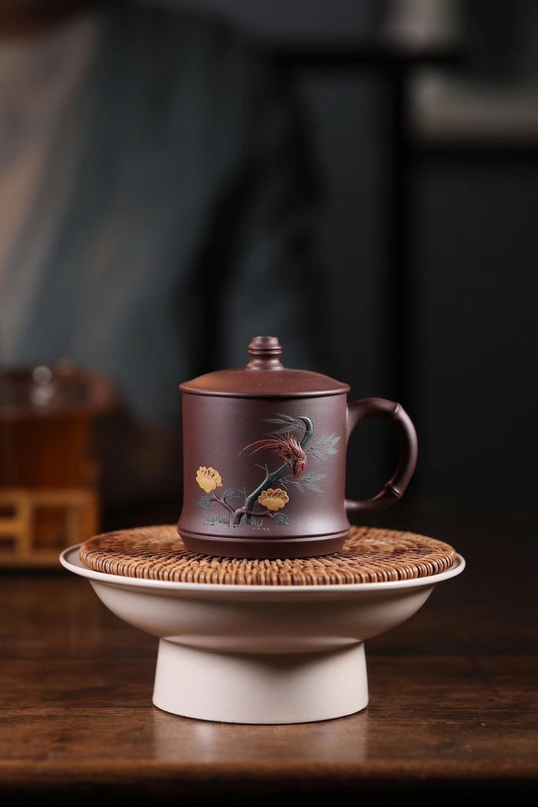 戚志君作品 雀竹杯