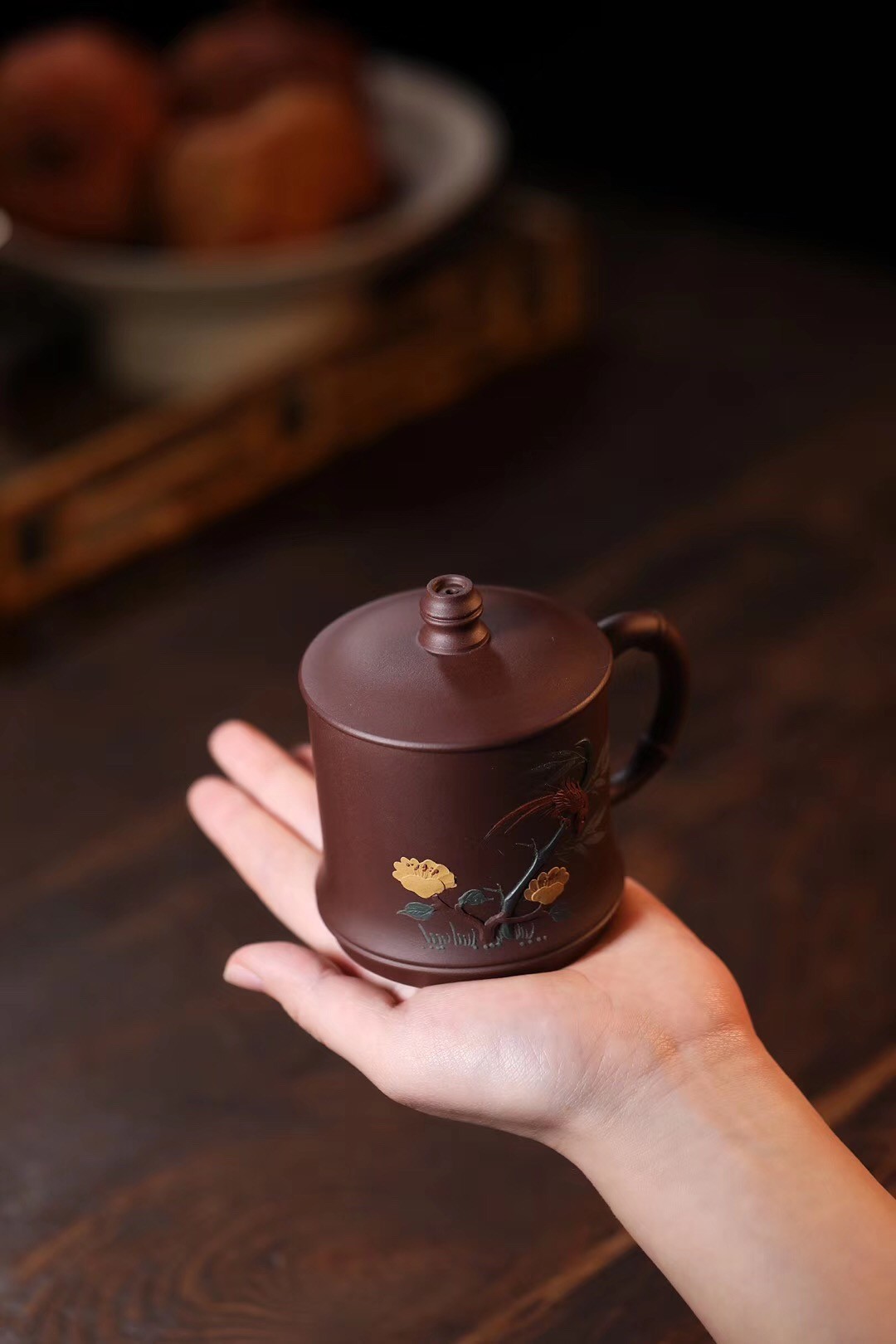 戚志君作品 雀竹杯