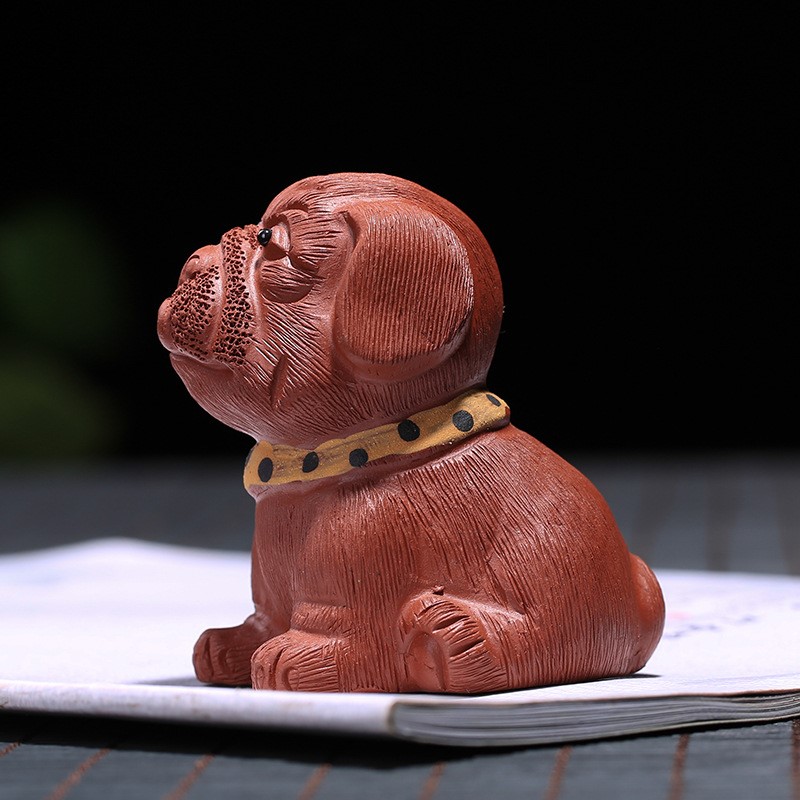 悠然紫砂作品 沙皮狗-旺财小狗