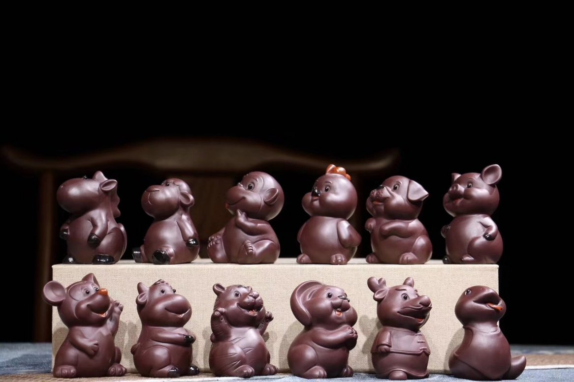 悠然紫砂作品 十二生肖