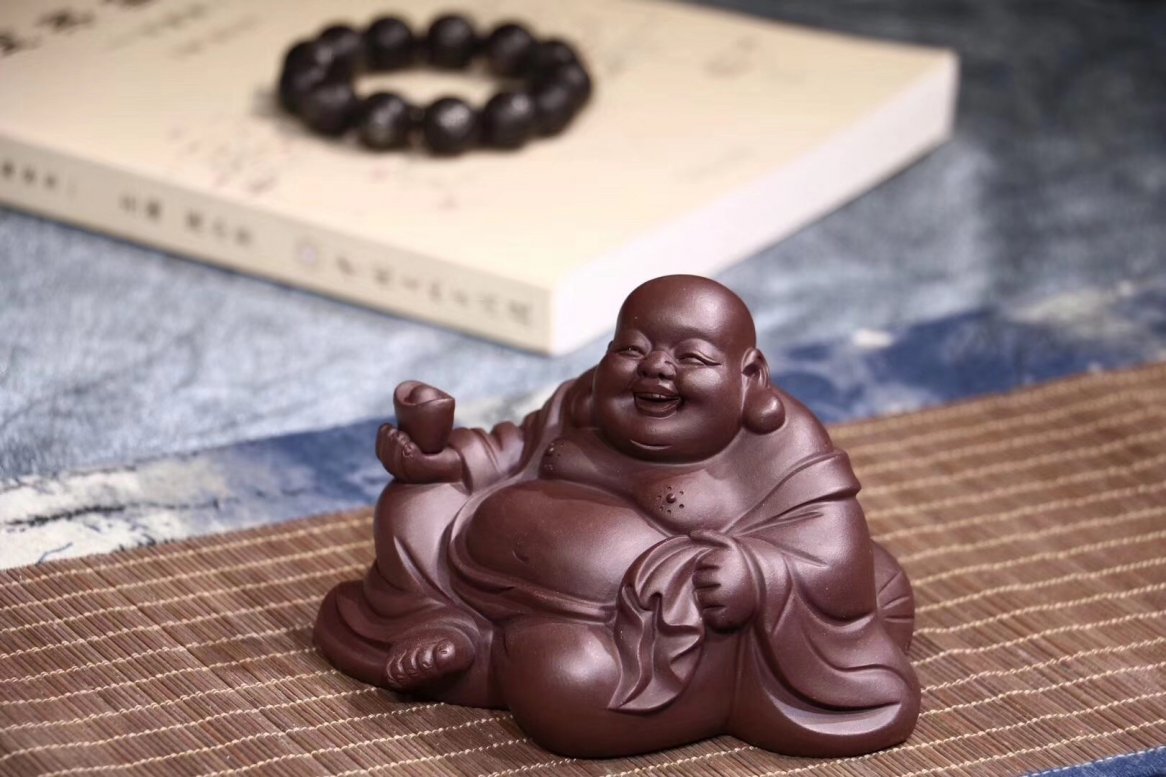 悠然紫砂作品 布袋佛