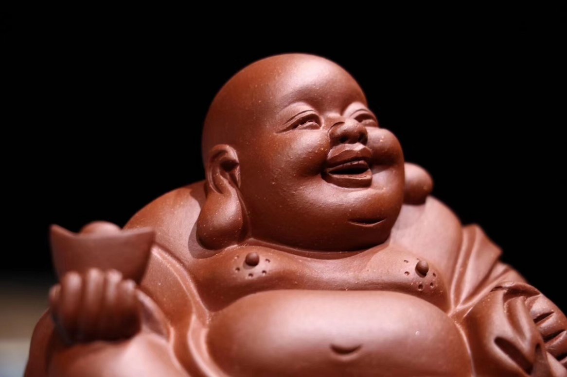 悠然紫砂作品 布袋佛