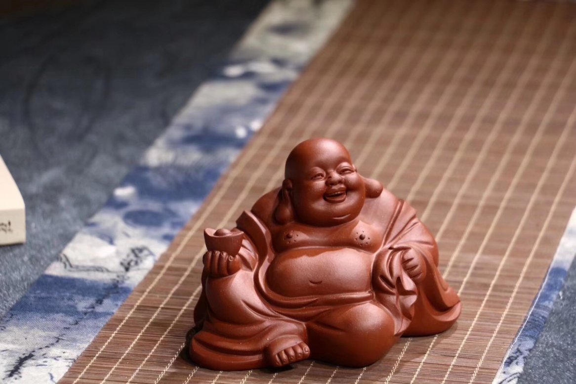 悠然紫砂作品 布袋佛