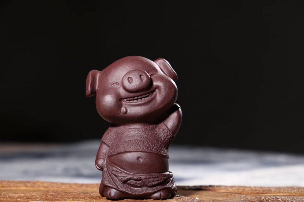悠然紫砂作品 猪你发财