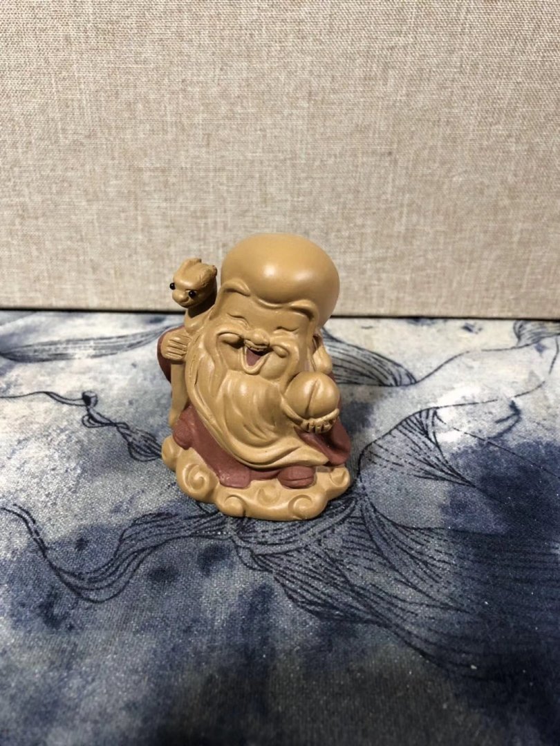 悠然紫砂作品 萌版寿公寿婆