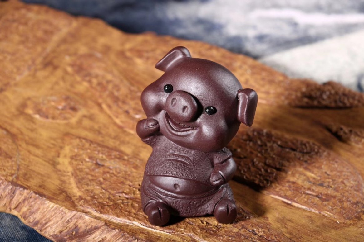 悠然紫砂作品 猪你发财