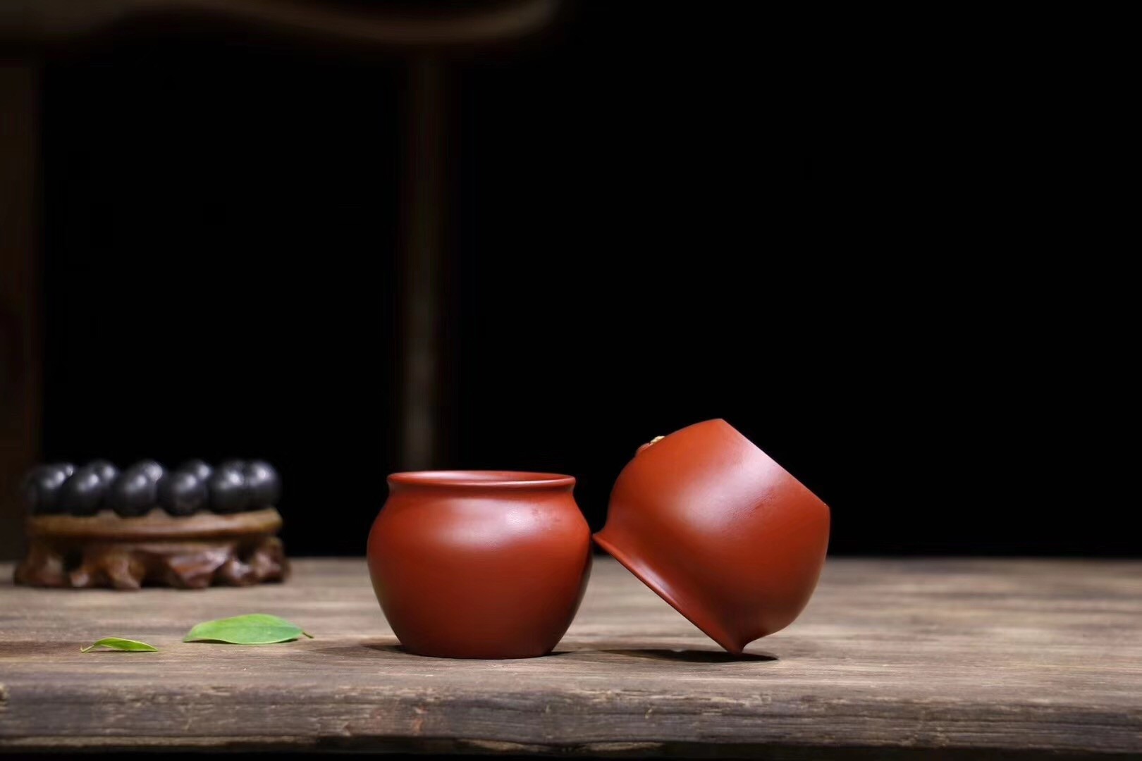 悠然紫砂作品 手工招财金蟾杯 描金款