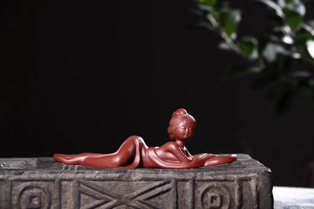 悠然紫砂作品 美女笔架