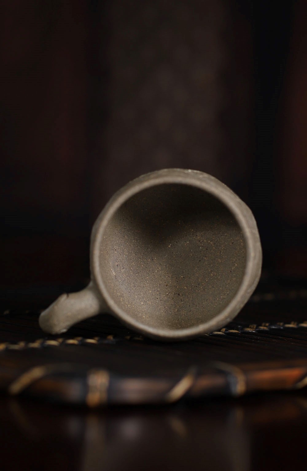 悠然紫砂作品 带把供春杯