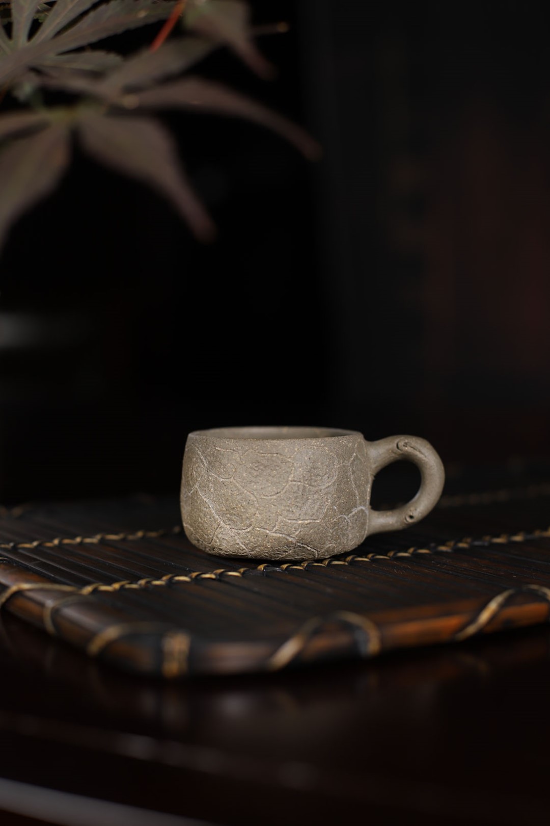 悠然紫砂作品 带把供春杯