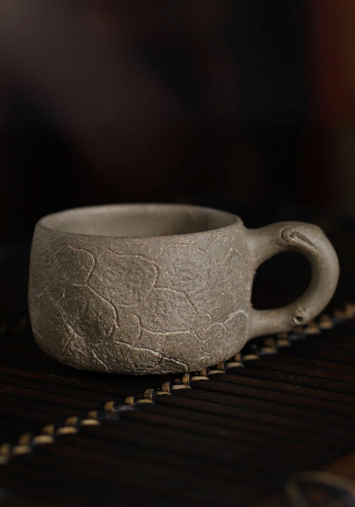 悠然紫砂作品 带把供春杯