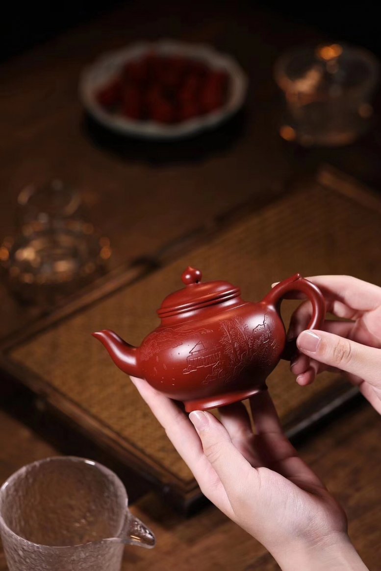 杨军保作品 山水笑樱(刻绘)