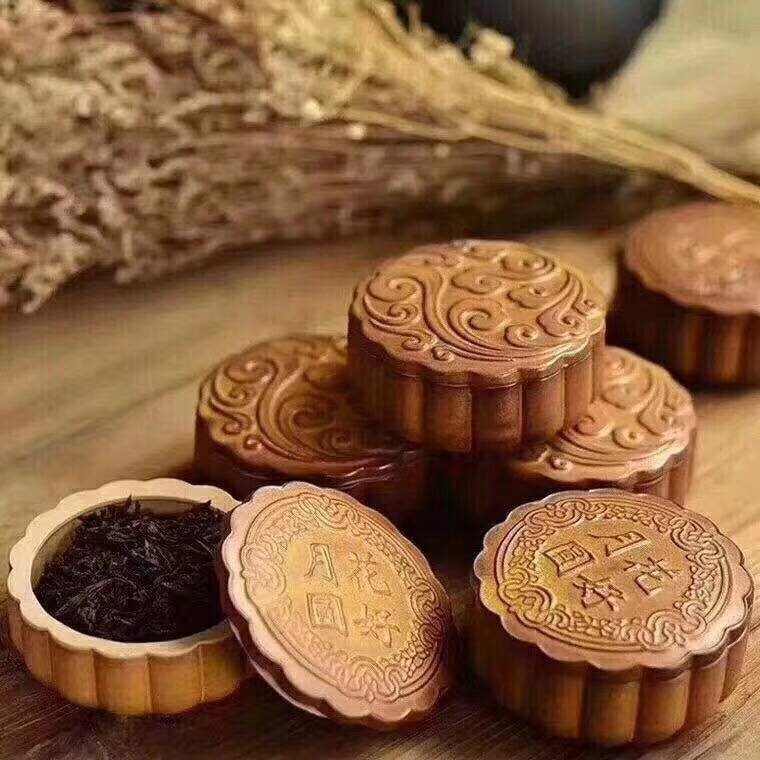 悠然紫砂作品 紫砂月饼茶叶罐