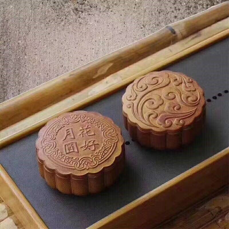 悠然紫砂作品 紫砂月饼茶叶罐