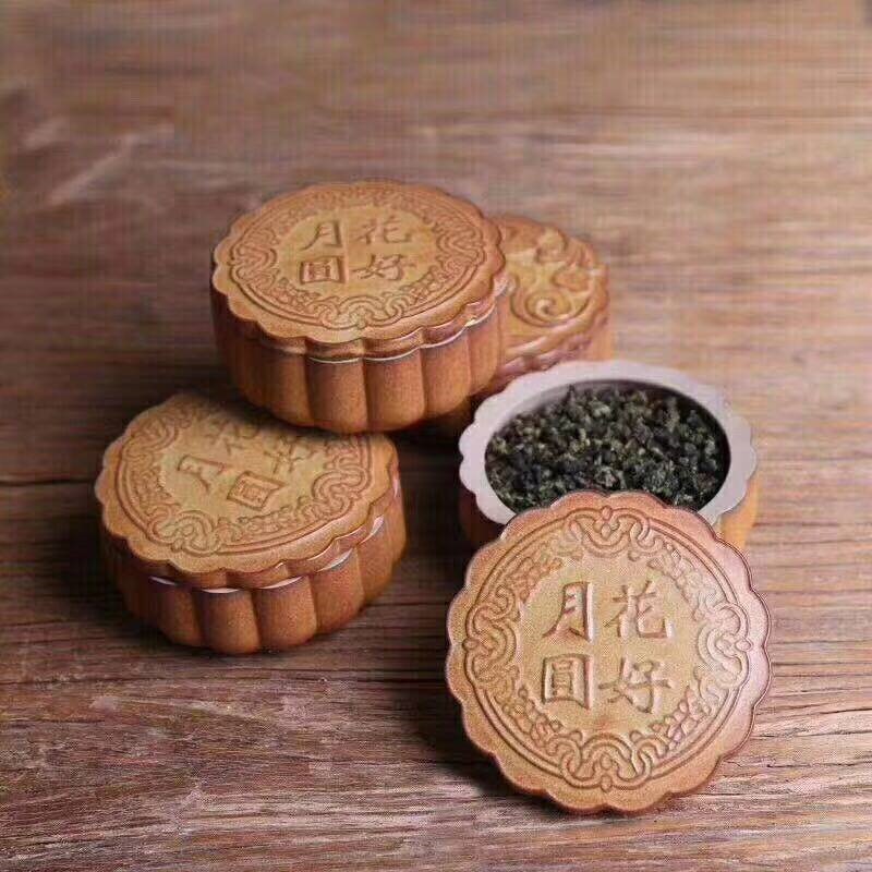 悠然紫砂作品 紫砂月饼茶叶罐