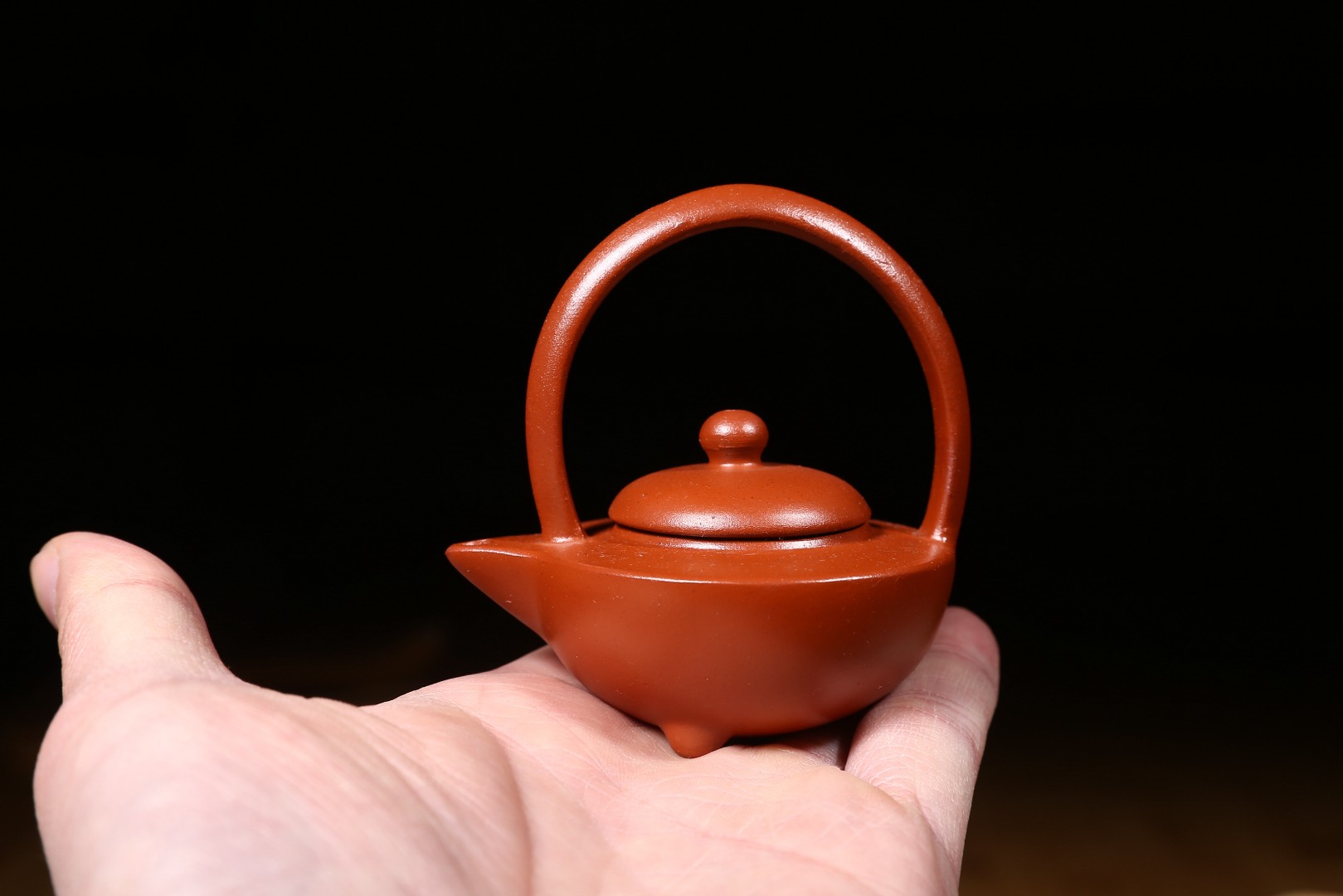 悠然紫砂作品 迷你壶套装 鸡翅木