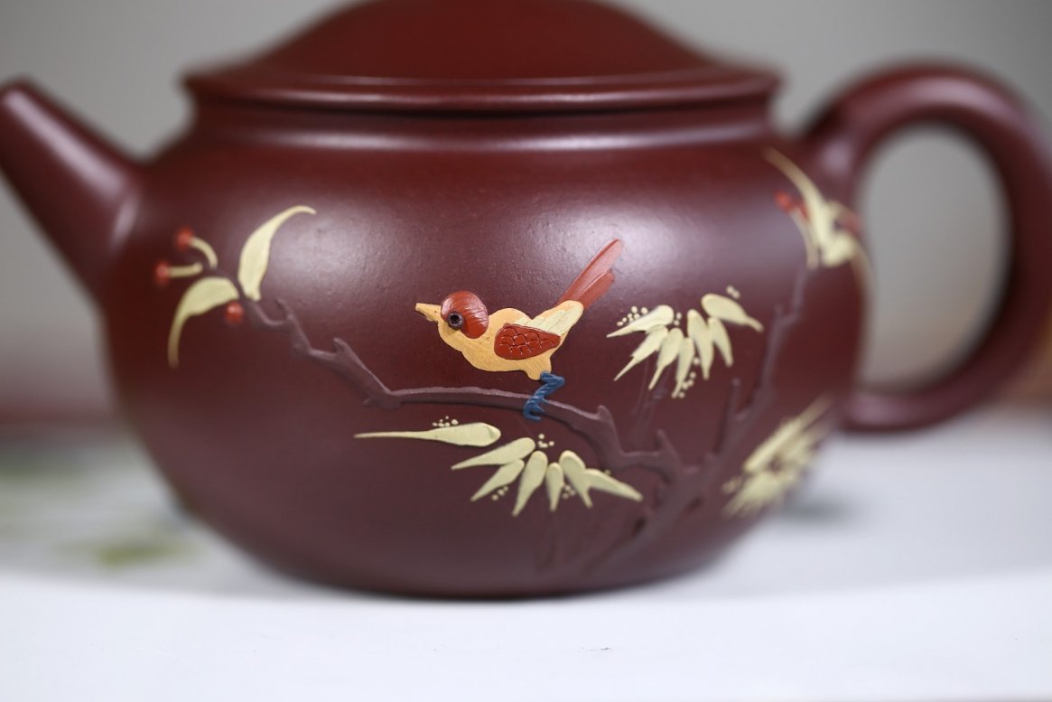 顾旭英作品 翠竹鸟趣