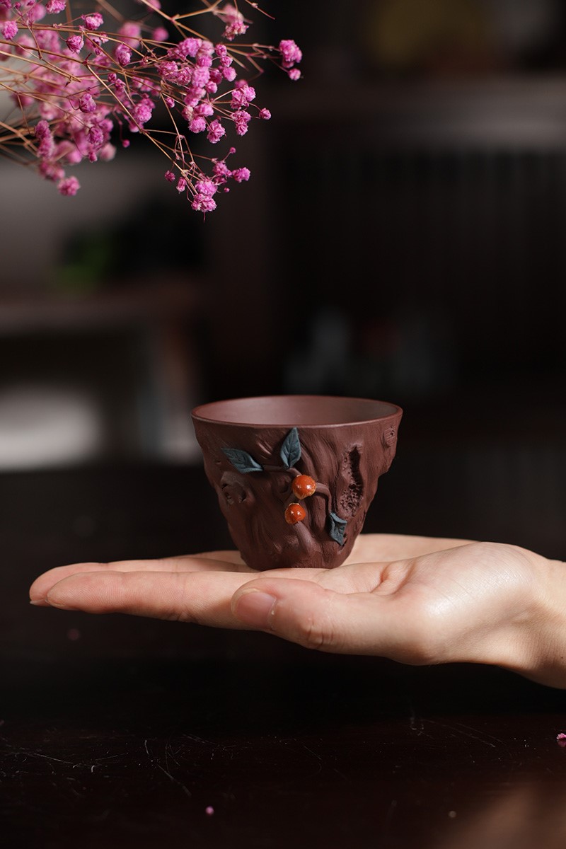 张德俊作品 桃叶对杯