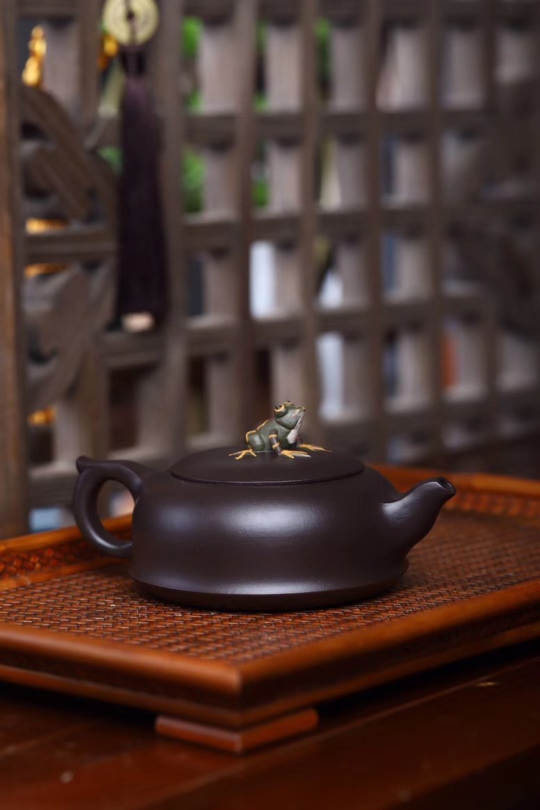 悠然紫砂作品 青蛙莲子套组