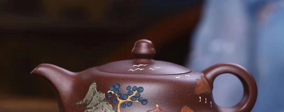 悠然紫砂作品 扁玉壶