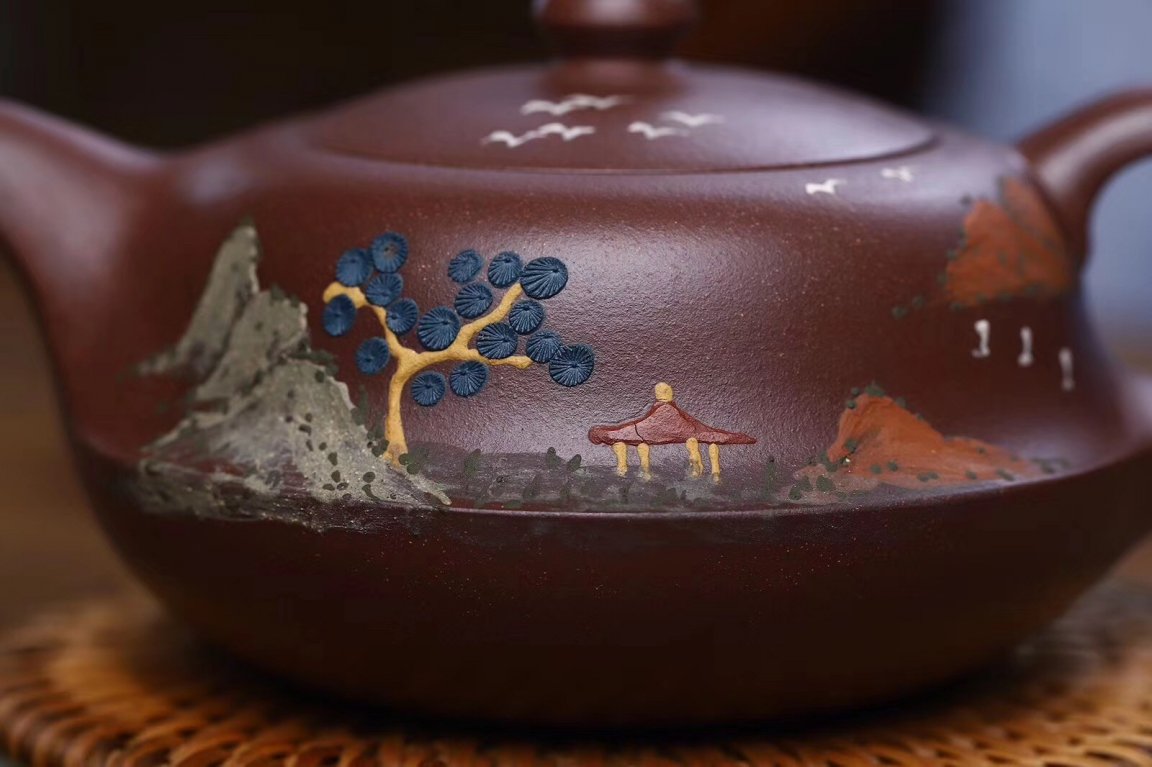 悠然紫砂作品 扁玉壶