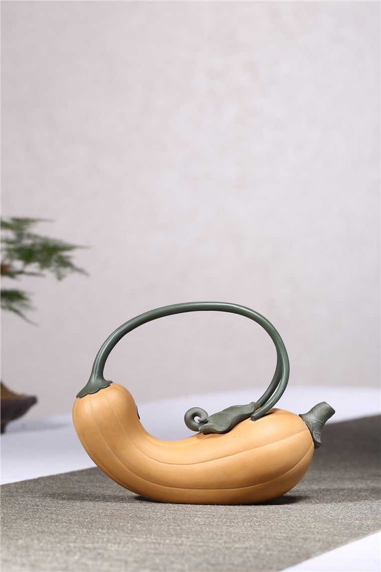 周建英作品 茄瓜提梁图片
